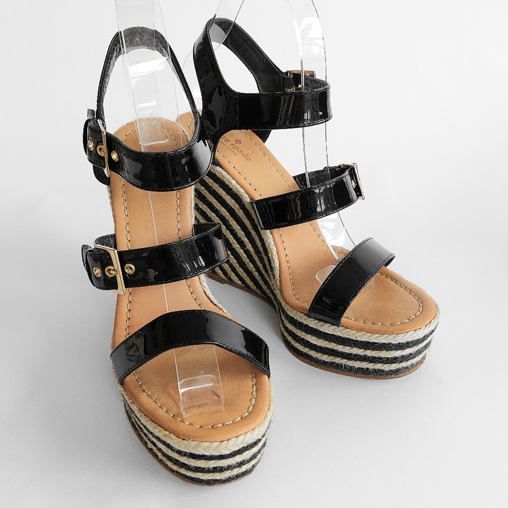 ♠️Kate Spade Black Pattent Espadrille